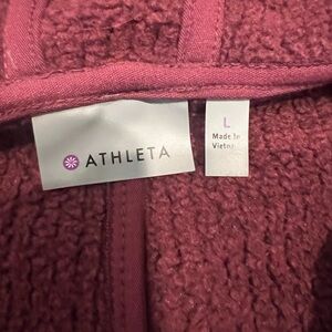 Athleta Burgundy/Magenta Fleece Jacket